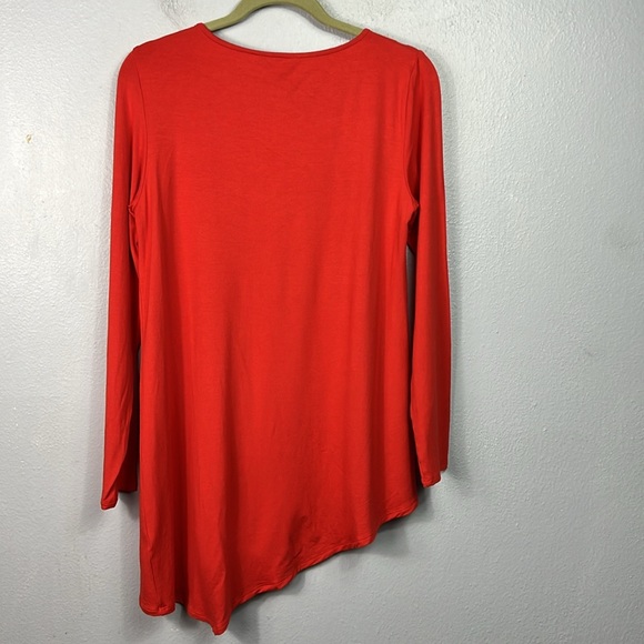 Eileen Fisher Asymmetrical Hem Scoop Neck Long Sleeve Tunic Top Small - Picture 7 of 7
